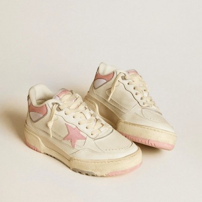 Golden Goose Forty2 Sneaker With Pink Star And White Leather Heel Tab