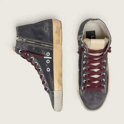 Golden Goose Francy Lab Sneaker In Black Suede With Black Star And Black Swarovski Golden Goose Francy Lab Sneaker In Black Suede With Black Star And Black Swarovski