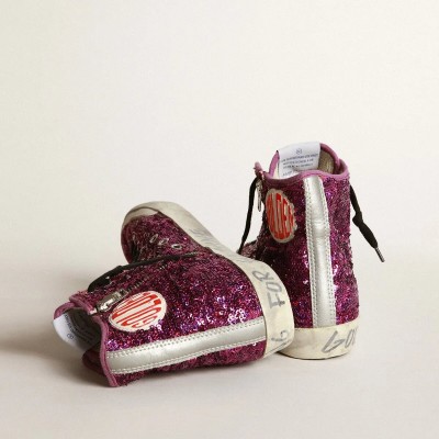 Golden Goose Francy Sneakers With Sequins And Handwritten Lettering On The Outsole Golden Goose Francy Sneakers With Sequins And Handwritten Lettering On The Outsole