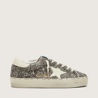 Golden Goose Hi Star Sneaker In Black And White Pony Skin With White Leather Star Golden Goose Hi Star Sneaker In Black And White Pony Skin With White Leather Star