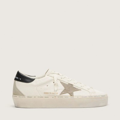 Golden Goose Hi Star Sneaker With Swarovski Crystal Star And Black Leather Heel Tab Golden Goose Hi Star Sneaker With Swarovski Crystal Star And Black Leather Heel Tab