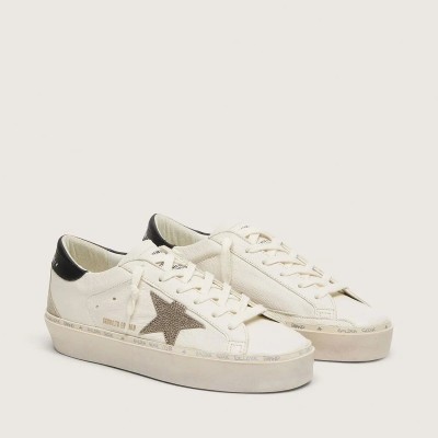 Golden Goose Hi Star Sneaker With Swarovski Crystal Star And Black Leather Heel Tab Golden Goose Hi Star Sneaker With Swarovski Crystal Star And Black Leather Heel Tab
