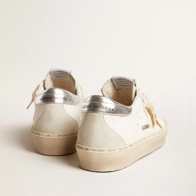 Golden Goose Hi Star Sneaker With Swarovski Crystal Star And Silver Leather Heel Tab Golden Goose Hi Star Sneaker With Swarovski Crystal Star And Silver Leather Heel Tab