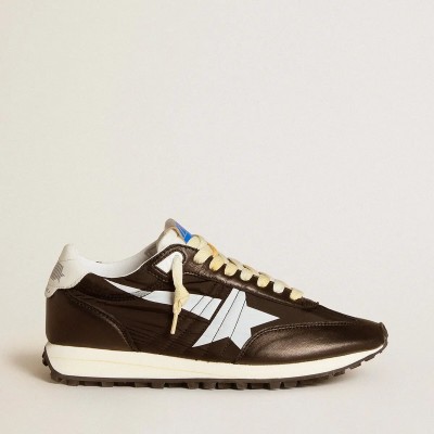 Golden Goose Marathon Sneaker With Black Nylon Upper And White Star Golden Goose Marathon Sneaker With Black Nylon Upper And White Star