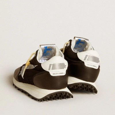 Golden Goose Marathon Sneaker With Black Nylon Upper And White Star Golden Goose Marathon Sneaker With Black Nylon Upper And White Star