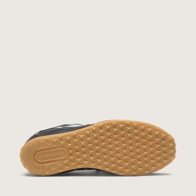 Golden Goose Marathon Speed Sneaker With Black Leather Upper And Silver Star