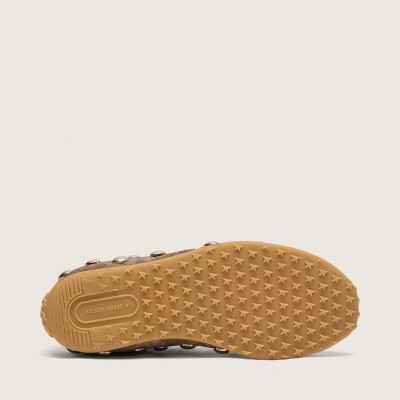 Golden Goose Marathon Speed Sneaker In Anthracite-Gray Suede With White Star And Metal Studs Golden Goose Marathon Speed Sneaker In Anthracite-Gray Suede With White Star And Metal Studs