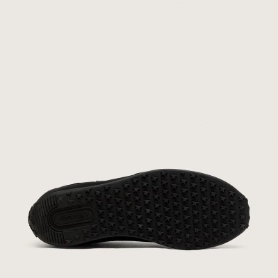 Golden Goose Marathon Speed Sneaker In Black Satin With Black Star Golden Goose Marathon Speed Sneaker In Black Satin With Black Star