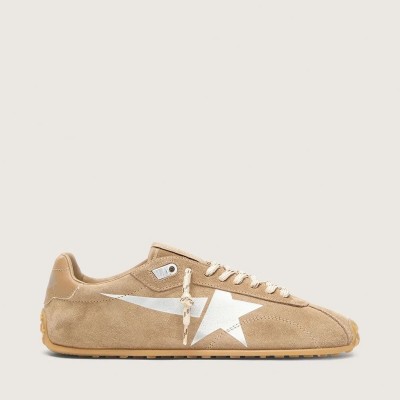 Golden Goose Marathon Speed Sneaker With Tobacco Suede Upper And Silver Star Golden Goose Marathon Speed Sneaker With Tobacco Suede Upper And Silver Star