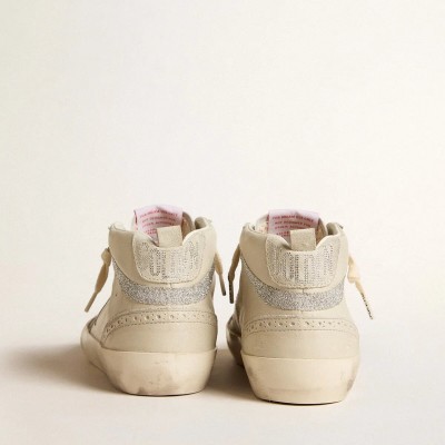 Golden Goose Mid Star Ltd Sneaker With Bronze Leather Star And Swarovski Crystal Flash Golden Goose Mid Star Ltd Sneaker With Bronze Leather Star And Swarovski Crystal Flash