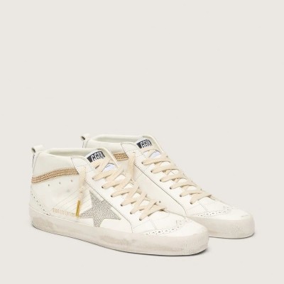 Golden Goose Mid Star Sneaker With Star And Heel Tab Sneaker In Suede With Swarovski Crystals Golden Goose Mid Star Sneaker With Star And Heel Tab Sneaker In Suede With Swarovski Crystals