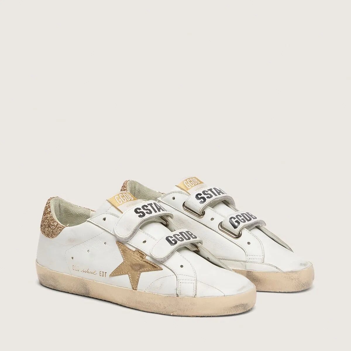 Golden Goose Old School Sneaker With Gold Star Sneaker In Laminated Leather Golden Goose Old School Sneaker With Gold Star Sneaker In Laminated Leather