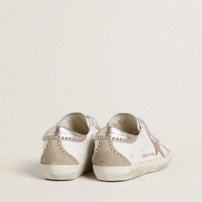 Golden Goose Old School Ltd Sneaker With Rose Gold Metallic Leather Star And Heel Tab Golden Goose Old School Ltd Sneaker With Rose Gold Metallic Leather Star And Heel Tab