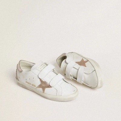 Golden Goose Old School Ltd Sneaker With Rose Gold Metallic Leather Star And Heel Tab