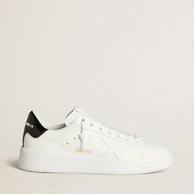 Golden Goose Purestar Sneaker With Leather Star And Black Patent Leather Heel Tab Golden Goose Purestar Sneaker With Leather Star And Black Patent Leather Heel Tab