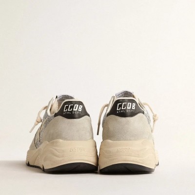 Golden Goose Running Sole Embellished Sneaker With Swarovski Crystals And Ivory Star Golden Goose Running Sole Embellished Sneaker With Swarovski Crystals And Ivory Star