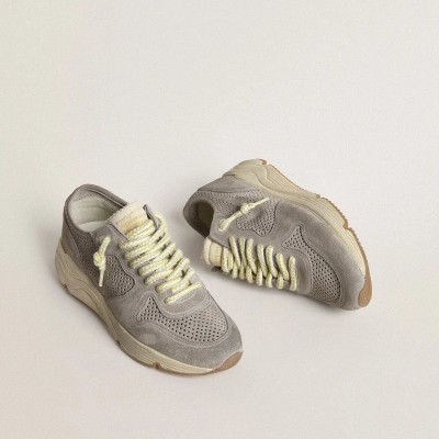 Golden Goose Running Sole Sneaker In Gray Suede With Gray Suede Star And Heel Tab Golden Goose Running Sole Sneaker In Gray Suede With Gray Suede Star And Heel Tab