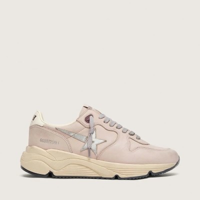 Golden Goose Running Sole Sneaker In Powder-Pink Leather With Silver Star Golden Goose Running Sole Sneaker In Powder-Pink Leather With Silver Star