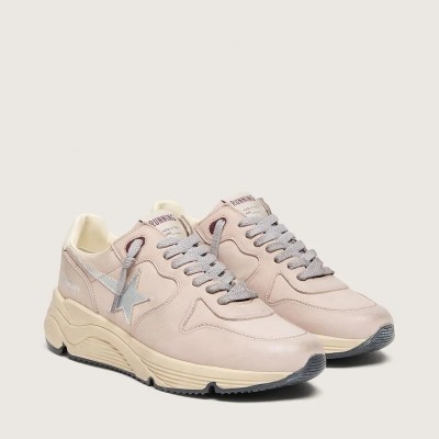 Golden Goose Running Sole Sneaker In Powder-Pink Leather With Silver Star Golden Goose Running Sole Sneaker In Powder-Pink Leather With Silver Star