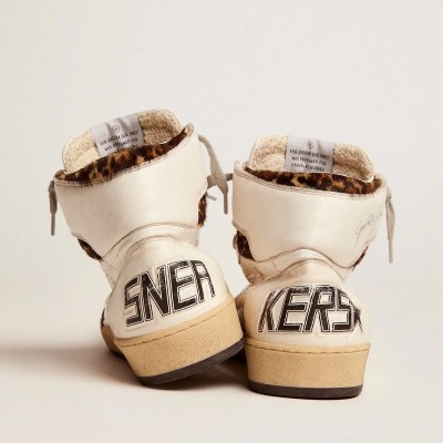 Golden Goose Sky-Star Sneaker With Signature And Leopard Print Pony Skin Inserts Golden Goose Sky-Star Sneaker With Signature And Leopard Print Pony Skin Inserts