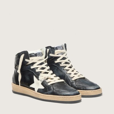 Golden Goose Sky-Star Sneaker In Black Nappa With White Star Golden Goose Sky-Star Sneaker In Black Nappa With White Star