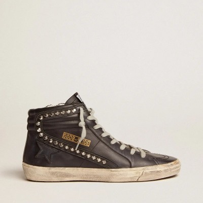 Golden Goose Slide Sneaker Black With Studs Golden Goose Slide Sneaker Black With Studs
