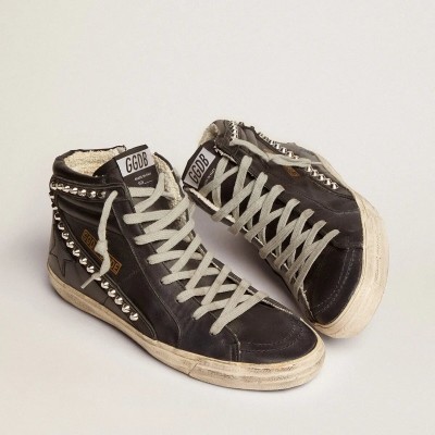 Golden Goose Slide Sneaker Black With Studs Golden Goose Slide Sneaker Black With Studs
