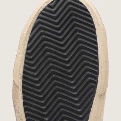 Golden Goose Slide Sneaker In Ebony Leather With Cream Star And Multicolor Embroidery