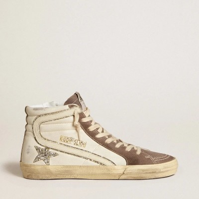 Golden Goose Slide Sneaker In Nappa With Glitter Star And Patent Leather Flash Golden Goose Slide Sneaker In Nappa With Glitter Star And Patent Leather Flash