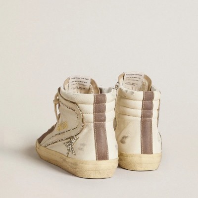 Golden Goose Slide Sneaker In Nappa With Glitter Star And Patent Leather Flash Golden Goose Slide Sneaker In Nappa With Glitter Star And Patent Leather Flash