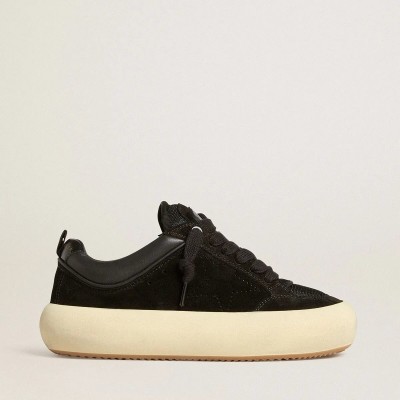 Golden Goose Space-Star Cube Sneaker In Black Suede With Perforated Star Golden Goose Space-Star Cube Sneaker In Black Suede With Perforated Star