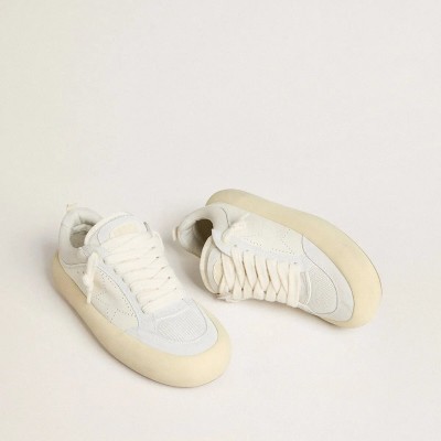 Golden Goose Space-Star Cube Sneaker In White Leather With Perforated Star Golden Goose Space-Star Cube Sneaker In White Leather With Perforated Star