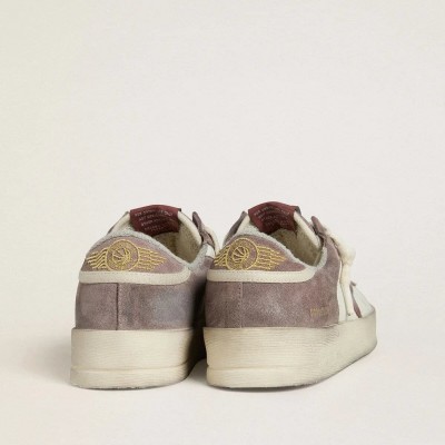 Golden Goose Stardan Ltd Sneaker In Nappa Leather And Suede With Mauve Suede Star And Lavender Suede Heel Tab Golden Goose Stardan Ltd Sneaker In Nappa Leather And Suede With Mauve Suede Star And Lavender Suede Heel Tab