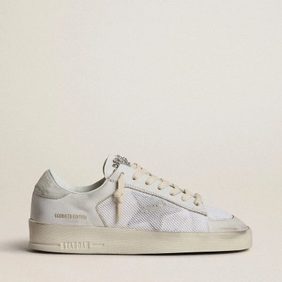 Golden Goose Stardan Ltd Sneaker In White Leather With Star And Heel Tab Sneaker In Ice-Gray Suede