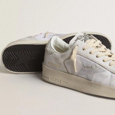 Golden Goose Stardan Ltd Sneaker In White Leather With Star And Heel Tab Sneaker In Ice-Gray Suede