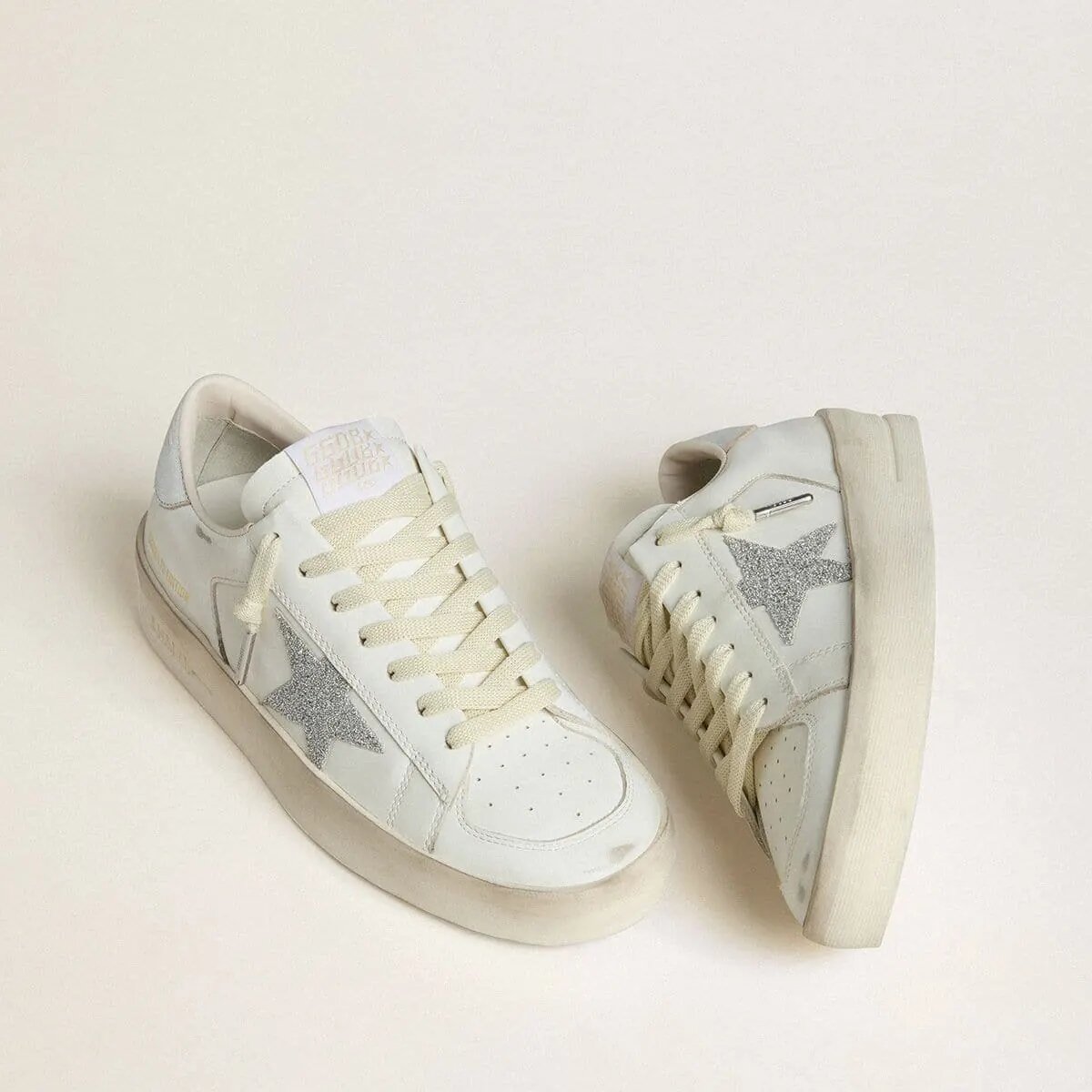 Golden Goose Stardan Ltd Sneaker With Swarovski Crystal Star And Metallic Leather Heel Tab Golden Goose Stardan Ltd Sneaker With Swarovski Crystal Star And Metallic Leather Heel Tab