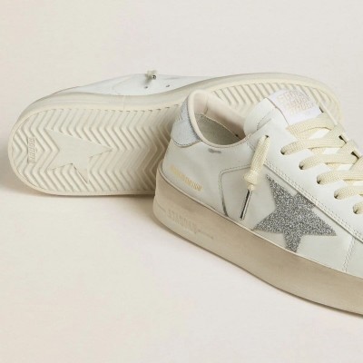 Golden Goose Stardan Ltd Sneaker With Swarovski Crystal Star And Metallic Leather Heel Tab Golden Goose Stardan Ltd Sneaker With Swarovski Crystal Star And Metallic Leather Heel Tab