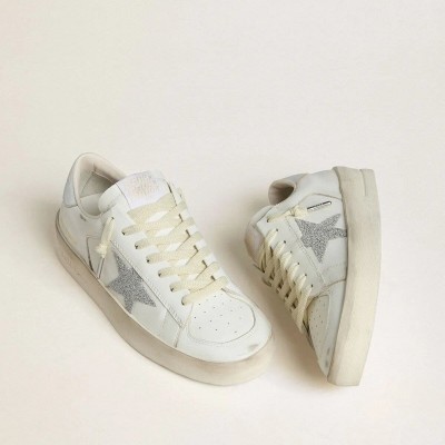 Golden Goose Stardan Ltd Sneaker With Swarovski Crystal Star And Metallic Leather Heel Tab