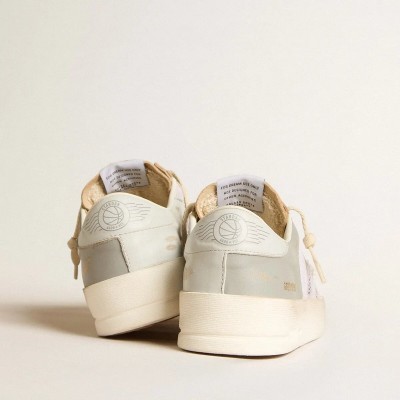 Golden Goose Stardan Sneaker In Gray Nappa Leather And White Mesh With Gray Leather Star Golden Goose Stardan Sneaker In Gray Nappa Leather And White Mesh With Gray Leather Star