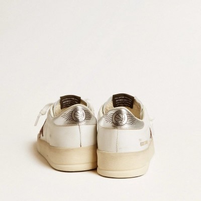 Golden Goose Stardan Sneaker In Nappa With Glitter Star And Metallic Leather Heel Tab Golden Goose Stardan Sneaker In Nappa With Glitter Star And Metallic Leather Heel Tab
