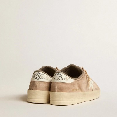 Golden Goose Stardan Sneaker In Old Rose Suede With White Leather Star And Heel Tab Golden Goose Stardan Sneaker In Old Rose Suede With White Leather Star And Heel Tab
