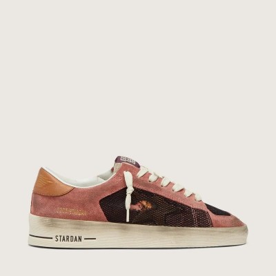 Golden Goose Stardan Sneaker In Pink Suede With Beige Star Golden Goose Stardan Sneaker In Pink Suede With Beige Star