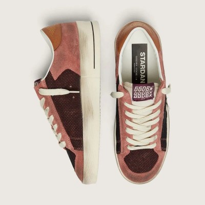 Golden Goose Stardan Sneaker In Pink Suede With Beige Star Golden Goose Stardan Sneaker In Pink Suede With Beige Star