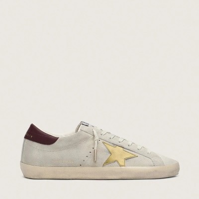 Golden Goose Super-Star Cny Sneaker In Ivory Suede With Metallic Leather Star And Leather Heel Tab Golden Goose Super-Star Cny Sneaker In Ivory Suede With Metallic Leather Star And Leather Heel Tab