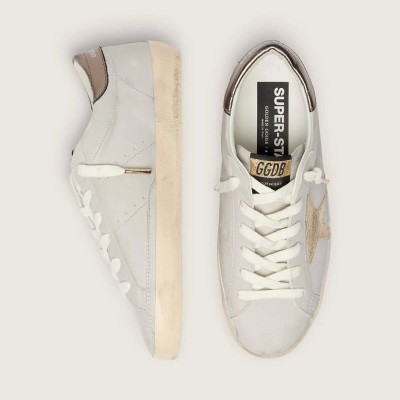 Golden Goose Super-Star Sneaker With Crackle Leather Star And Metallic Foiled Leather Heel Tab