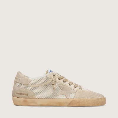 Golden Goose Super-Star Lab Sneaker In Mesh With Beige Suede Star Golden Goose Super-Star Lab Sneaker In Mesh With Beige Suede Star