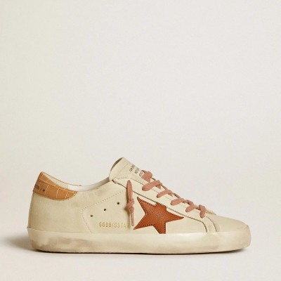 Golden Goose Super-Star Sneaker With Leather Star And Crocodile-Print Leather Heel Tab Golden Goose Super-Star Sneaker With Leather Star And Crocodile-Print Leather Heel Tab