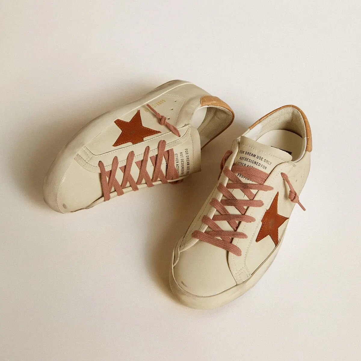 Golden Goose Super-Star Sneaker With Leather Star And Crocodile-Print Leather Heel Tab Golden Goose Super-Star Sneaker With Leather Star And Crocodile-Print Leather Heel Tab