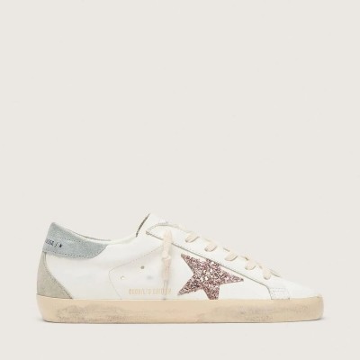 Golden Goose Super-Star Ltd Sneaker With Multicolor Glitter Star And Suede Heel Tab Golden Goose Super-Star Ltd Sneaker With Multicolor Glitter Star And Suede Heel Tab