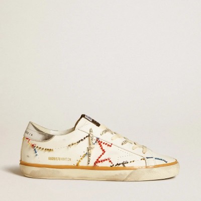 Golden Goose Super-Star Ltd Sneaker With Perforated Star And Metallic Leather Heel Tab